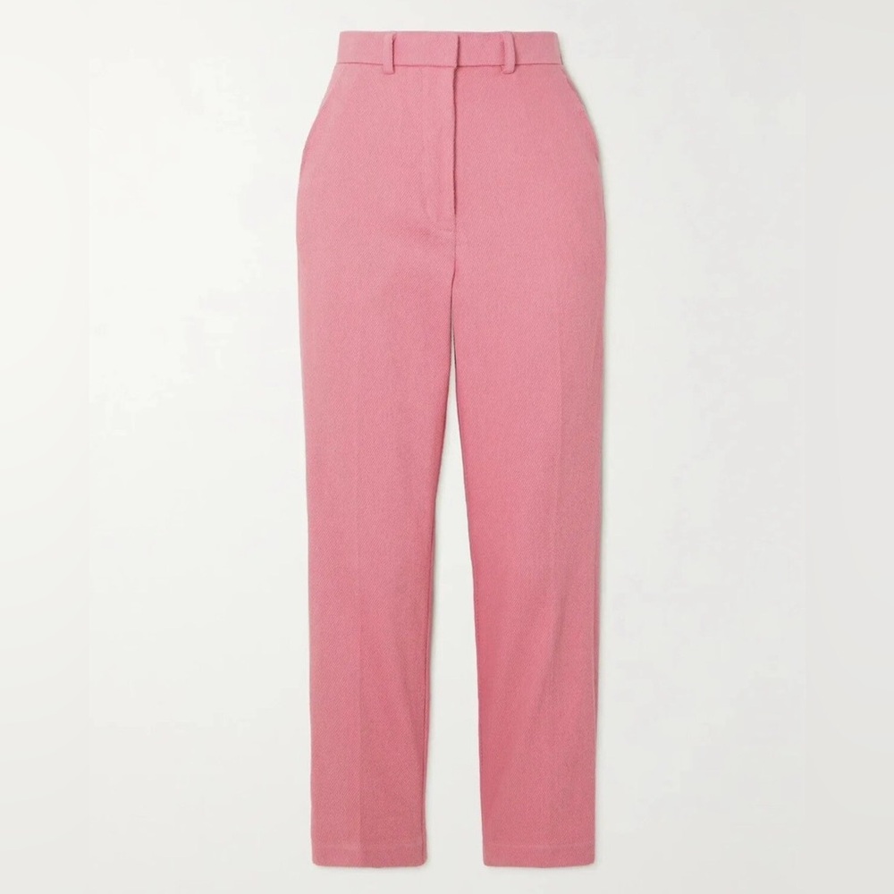 Thebe Magugu Bubblegum Pink Wool Women's Straight Leg High Waisted Trousers Pant
